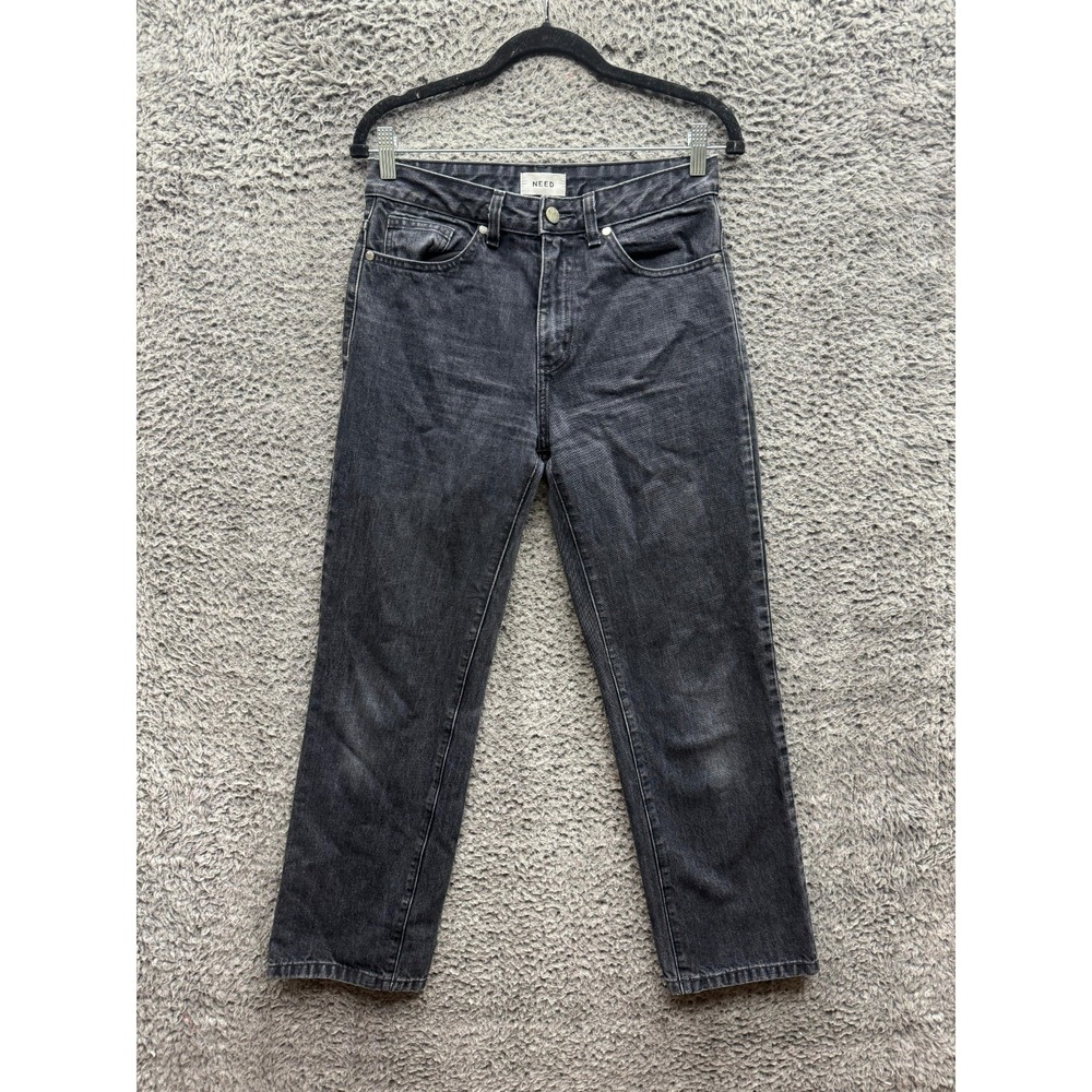 Need High Rise Cotton Straight Leg Denim‎ Jeans Dark Wash Gray Womens Size 27